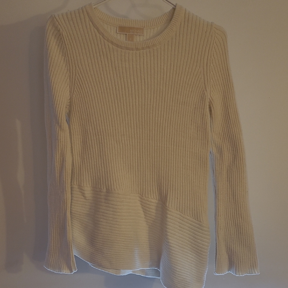 Michael Kors Cream Ribbed Sweater